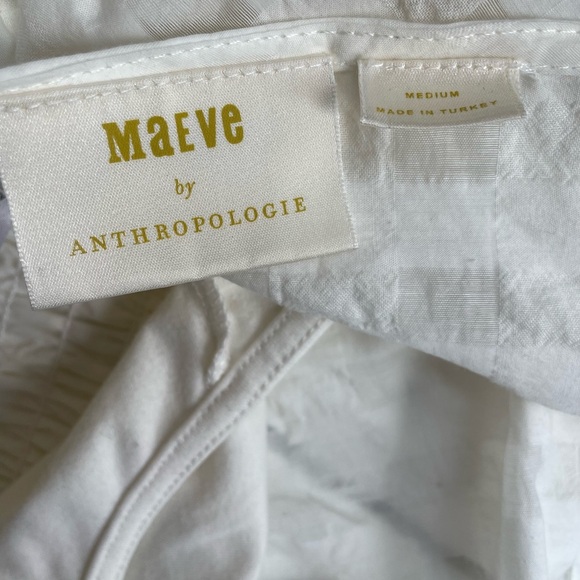 Anthropologie, Maeve Cream Smocked Puff Sleeve Blouse Size Medium - Picture 3 of 3